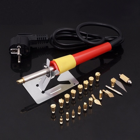 1Set NEW DIY Leather Electric Iron with 21Pcs Heads Burning Brush Carved Branding Word Thermostatic Soldering Leather Print Set ► Photo 1/5