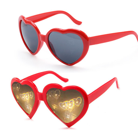 Love Heart Shaped Effects Glasses Watch The Lights Change to Heart Shape At Night Diffraction Glasses Women Fashion Sunglasses ► Photo 1/1