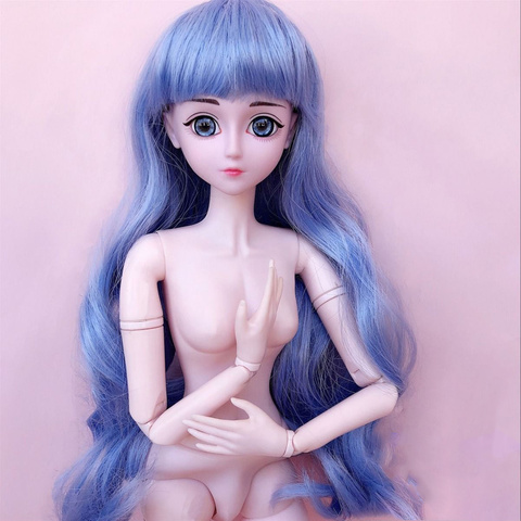 BJD doll 1/3 Brown eyes hair detachable 60 cm doll girl gift handmade toy silicone rebirth doll children fashion toy ► Photo 1/6