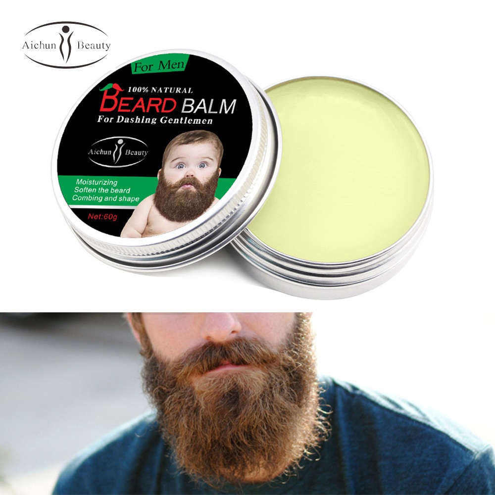 Aichun Organic Beard Balm Oil Men Moustache Wax Styling Beeswax Soften  Moisturizing Smooth Beard Growth Gentlemen Beard Care 60g - Price history &  Review | AliExpress Seller - BeautyMore Store 