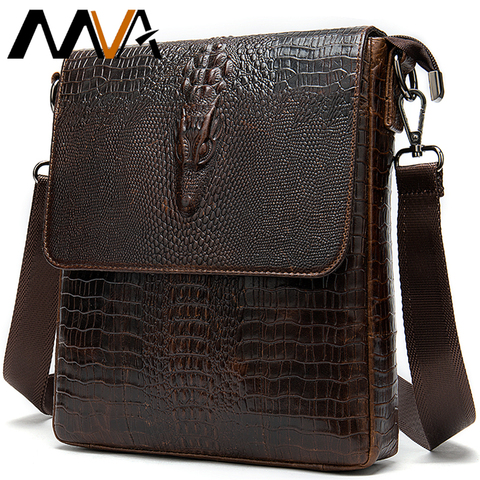 MVA Alligator Men's Genuine Leather Shoulder Bags For Men Crosscody Bags Leather Men's Bag Small Messenger Bag Men Handbags 2228 ► Photo 1/6