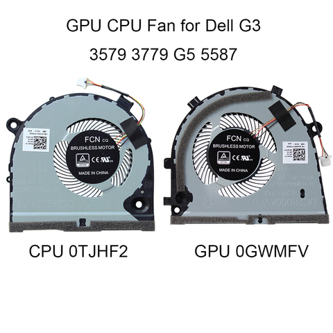 0TJHF2 0GWMFV Computer Fans for Dell G3 3579 3779 G5-5587 15 5587 GPU CPU cooling fan CN-0TJHF2 CN-0GWMFV TJHF2 GWMFV FKB6 FKB7 ► Photo 1/6