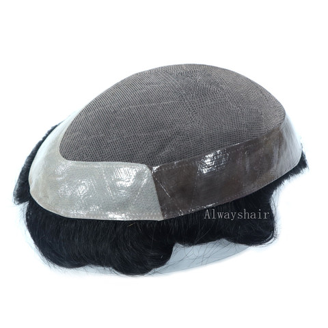 Duro Mono Brown- 6 Inches Indian Hair Prosthesis 130% Density Mens Hair Systems Durable Men Toupee ► Photo 1/6