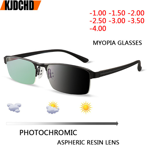 JIE.B Transition Sunglasses Photochromic myopia Eyeglasses Finished myopia Glasses for Men Computer Optical Glasses Frame ► Photo 1/6