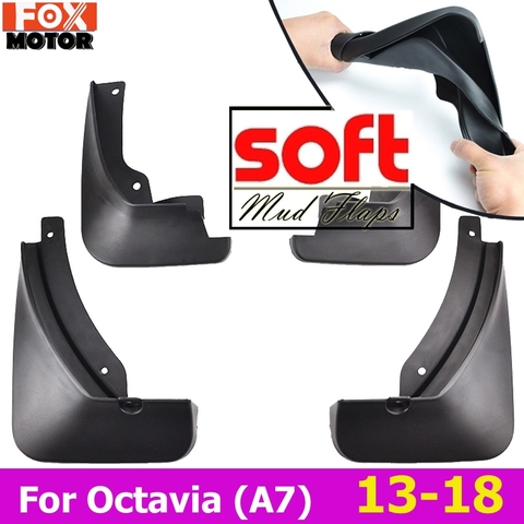 Set Molded Car Mud Flaps For Skoda Octavia A7 5E 2013-2022 Mudflaps Splash Guards Mud Flap Mudguards Fender Front Rear Styling ► Photo 1/6