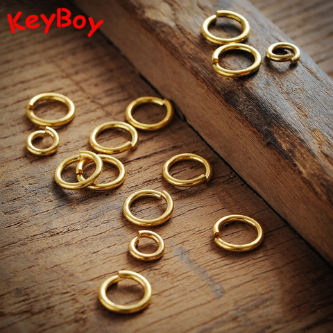 Brass Open Connection Key Chain Ring Pure Copper Keychain Accessories Handmade DIY Pendants Link Rings Metal Keyrings Hangings ► Photo 1/6