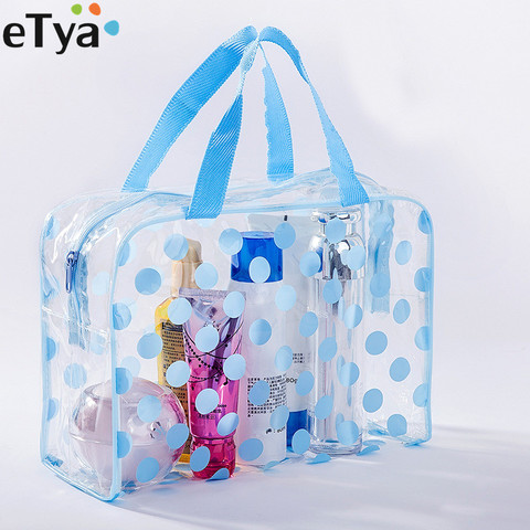 Cosmetic Bag Fashion Dot Women Travel Transparent PVC  Waterproof Neceser Make Up Bags Makeup Pouch Wash Toiletry Tote Bag Case ► Photo 1/6