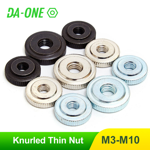 2/5/10pcs M3 M4 M5 M6 M8 M10 Zinc Plated/Nickel Plated  Carbon Steel Knurled Thin Thumb Nut Iinstrument Hand Tighten Nuts ► Photo 1/6