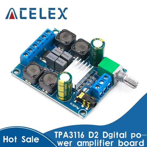 High Efficiency TPA3116 D2 Dual Channel 50Wx2 Amplifier Module DC 4.5-27V Digital Power 2 Channel Stereo Amplifier Board ► Photo 1/6