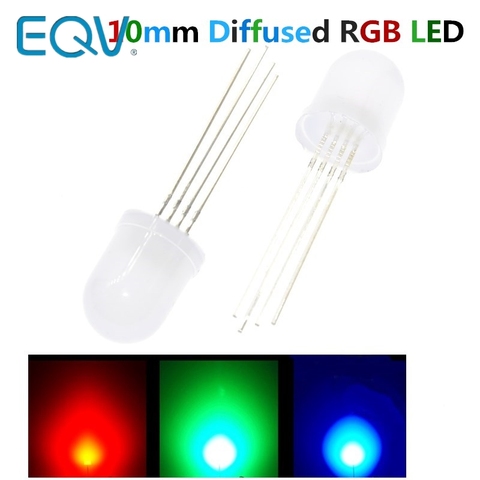 20PCS 10mm Full colors Diffused RGB LED Common Cathode 20mA 3 Colors Red Green Blue 4 Pin 10 mm Light-Emitting Diode LED Lamp ► Photo 1/3