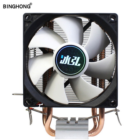 Universal CPU Cooler Fan 3pin 2 Heat Pipe Heatsink Rapid Cooling Radiator LGA 775 1356 115X 1355  AM2 AM3 FM2 AMD And For Intel ► Photo 1/6