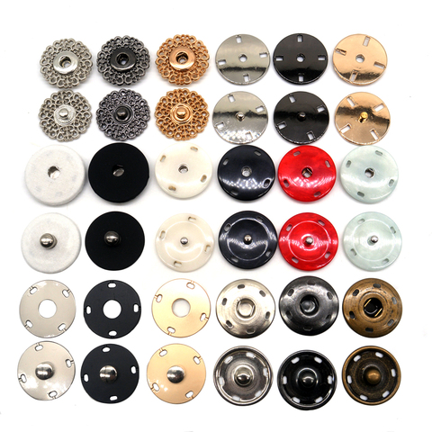 10 sets gold black silver big Round Invisible Snap Fasteners Press Button for suit jacket clasp mink coat accessories DIY ► Photo 1/6