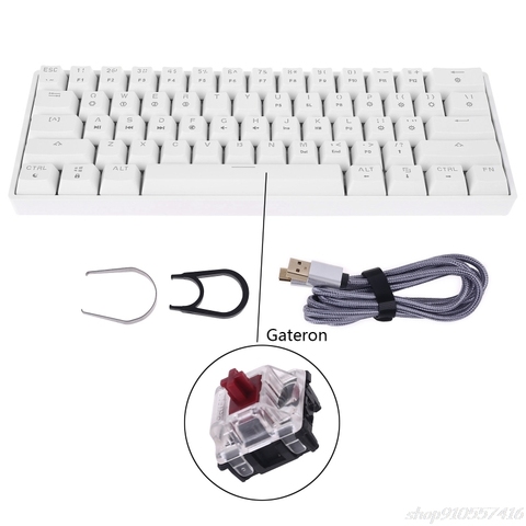 SK61 Portable 60% Mechanical Keyboard Gateron optical Switches Backlit Hot swap O02 20 Dropshipping ► Photo 1/6