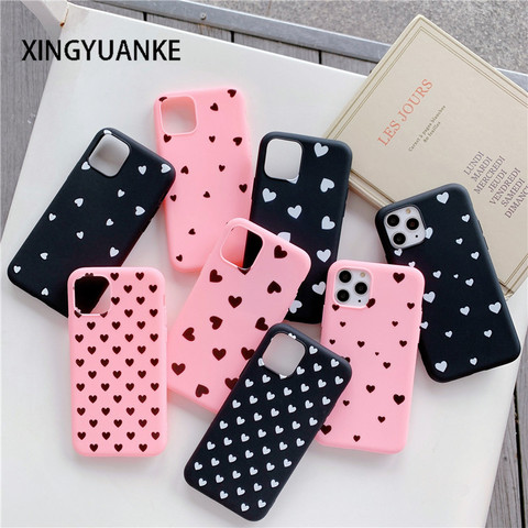 Simple Love Heart Silicone Case For Huawei P30 P20 P40 Lite E Pro P10 P8 P9 Lite 2017 P Smart Plus 2022 S Z Soft Cover ► Photo 1/5