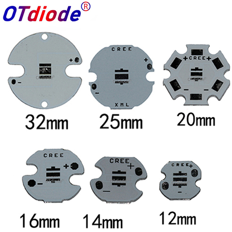 Cree XML2 XM-L2 XML T6 5050 LED PCB Aluminum board Heat Sink Base Plate PCB Board 32/25/20/16mm for DIY Light ► Photo 1/6