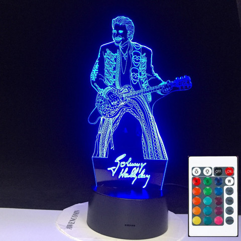 Johnny Hallyday Guitar Home Decoration Bright Base Remote Touch Color Changing Bedroom Nightlight Holiday Gift Dropshipping ► Photo 1/6