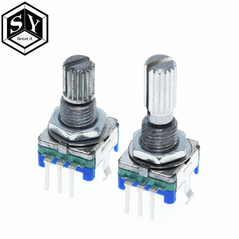 1PCS Great IT Original,Rotary encoder,code switch/EC11/ digital potentiometer with switch 5Pin handle length 20mm ► Photo 1/6