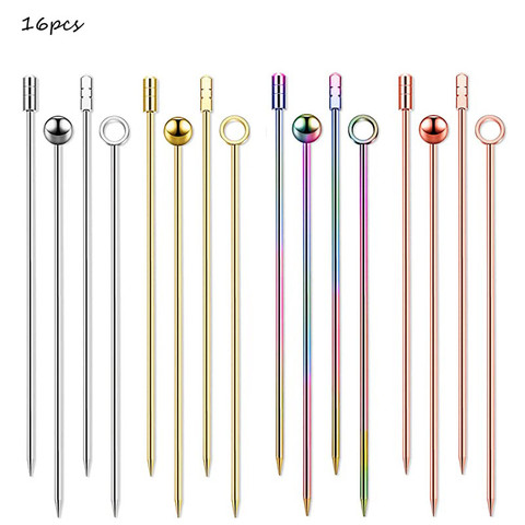 Stainless Steel  Cocktail Sticks Fruit Sticks Reusable Drink Picks Martini Picks Toothpicks for Drinks ► Photo 1/1