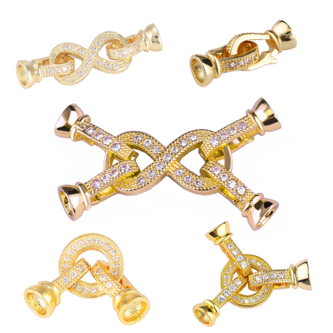 Juya DIY Beaded Jewelry Fittings Connector Fastener Hooks Lock Clasps Supplies For Handmade Beadwork Pearls Jewelry Making ► Photo 1/6