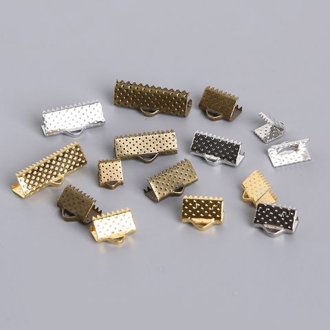 50Pcs Cord Crimp End Beads Buckle Tips Clasp cord flat cover clasps For Jewelry Making Findings Diy Necklace Bracelet Connectors ► Photo 1/5