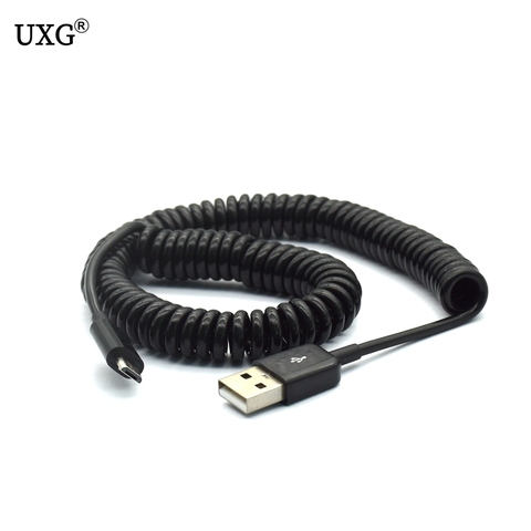 USB 2.0 to Micro USB Spring Data Cable Spiral Coiled 5 Pin Adaptor Digital USB Data Charging Cables Connector USB Charger Cable ► Photo 1/6