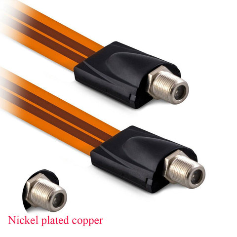 Flat Coaxial Cable Female F Connector Pass Home/ Car WINDOW DOOR Satellite Antenna TV ► Photo 1/5