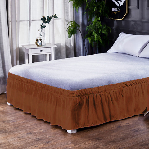 New Solid Elastic Bed Skirt Home Hotel Bedroom Decorations Supplies 11 Colors S/M/L/XL ► Photo 1/6
