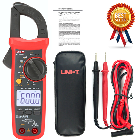 UNI-T UT202A+ 600A Clamp Meter 600V Voltage Multimeter Automatic Range True RMS High Precision Multimeter ► Photo 1/5