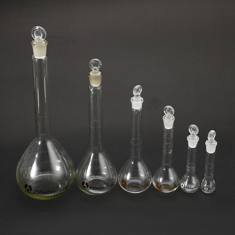 Laboratory Supply With Stopper Transparent 5ml-100ml Clear Glass Volumetric Flask Glassware With Stopper Lab Chemistry ► Photo 1/6