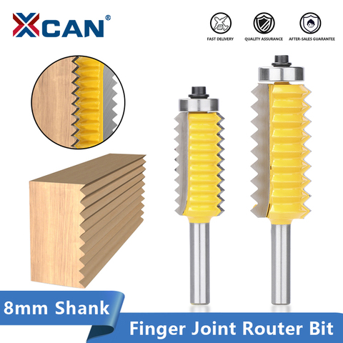 XCAN Joint Router Bit 8mm Shank Raised Panel V Joint Bits Finger Joint Glue Milling Cutter Tenon Cutter Wood Router Bit ► Photo 1/6