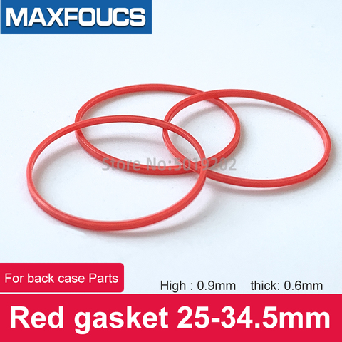 Red gasket O Ring 25-34.5mm dia 0.9mm High 0.6mm thick Plastic Gasket for back case Parts For TISSOT brand ► Photo 1/6