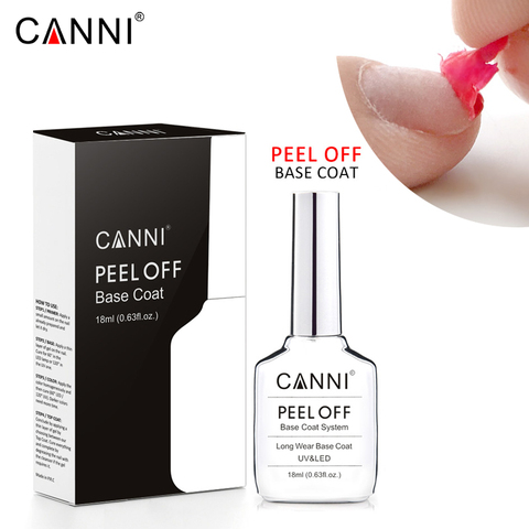 CANNI New Arrival 18ml Easy Peel off Remove Water Base Coat Magic Nail Art Manicure Suitable for All Kind of Color UV Gel Polish ► Photo 1/6