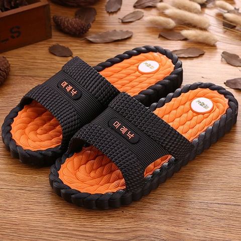 2022 New Slippers Male Summer Massage Indoor Home Couple Living Room Bathroom Non-Slip PVC Material Sandals And Slippers Male ► Photo 1/6