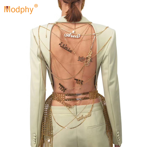 Heavy Industry Custom Gold Chain Backless Blazer Coat Women Sexy Single Button Slim Party Coat Female 2022 Fashion New Tide ► Photo 1/6