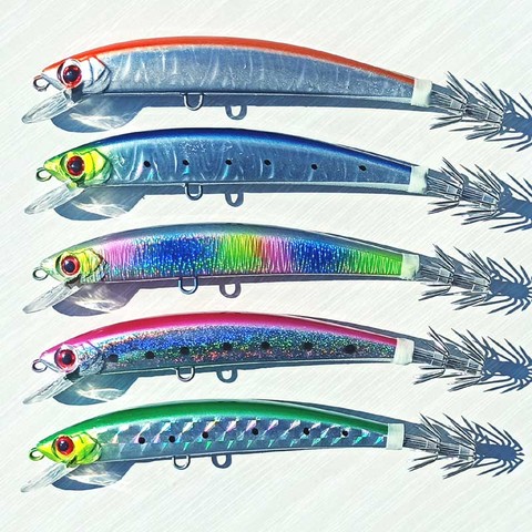 5pcs 14cm/23g  sinking octopus jig squid jigs fishing squid lures Hard fishing lure strong fishing hook ► Photo 1/6