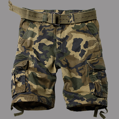 MIXCUBIC 2022 summer Korean style camouflage Military cargo shorts men loose washing Multi-pocket cargo shorts for men 29-42 ► Photo 1/2