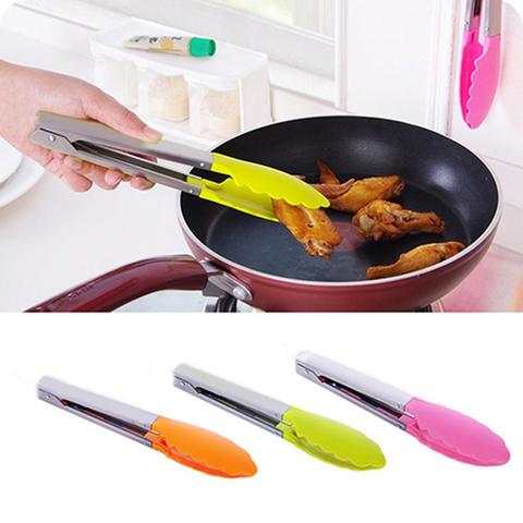 Food Grade Silicone Food Tong Kitchen Tongs Cooking Clip Bread Clamp Salad Stainless Steel Handle BBQ Tools Kitchen Utensil ► Photo 1/6