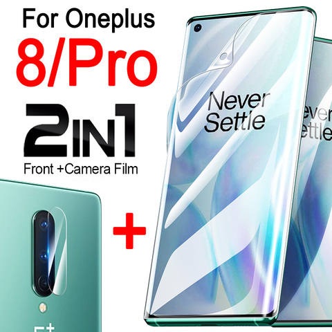 oneplus8 phone case for oneplus 8 pro 8pro protective soft hydrogel one plus 1plus oneplus8pro with camera lens bumper skin 2in1 ► Photo 1/6
