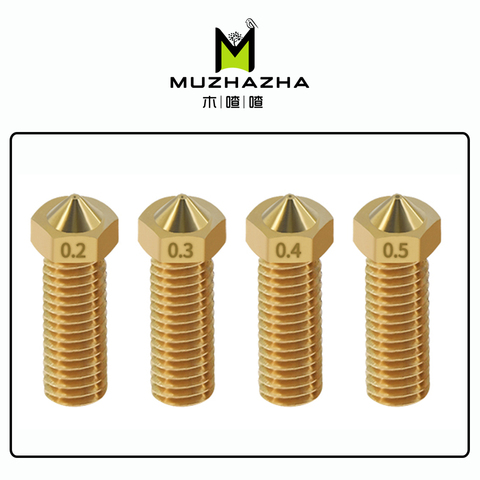 5PCS 3D Printer Brass Volcano Nozzle M6 Extruder Nozzle 0.4/0.6/0.8/1.0/1.2mm For 1.75/3mm Filament For 3D Printer Parts ► Photo 1/5