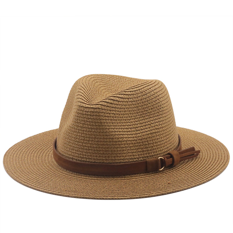 Panama Hat Summer Sun Hats For Women Men Beach Straw Hat Fashion UV Sun Protection Travel Cap Chapeu Feminino 2022 ► Photo 1/6