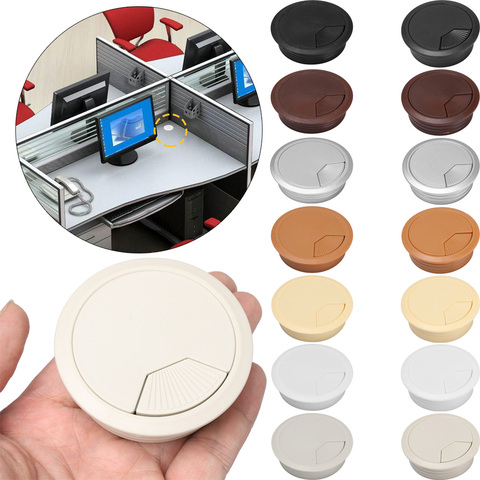 60mm Desk Table Plastic Cable Hole Cover PC Computer Desk Round Wire Tidy Grommet Cable Organizer ► Photo 1/6