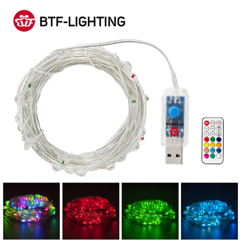 WS2812B USB RGB LED Pixels String 10 leds/m 2m 5m 10m with RF 21keys Controller Full Color Addressable Individually Light DC5V ► Photo 1/6