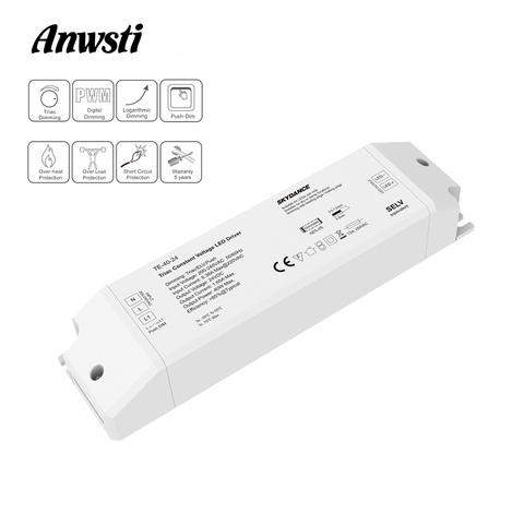 Triac LED Driver Dimmable Constant Voltage 1CH 40W AC 220V to DC 12V 24V PWM Digital Dimming Triac Driver 12V for LED Light Tape ► Photo 1/6