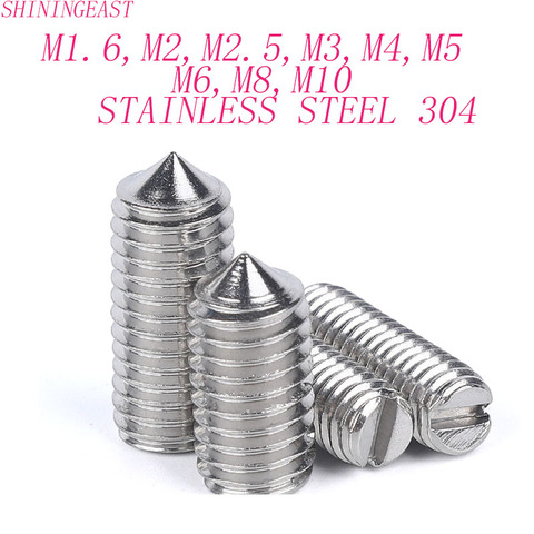M1.6M2M2.5M3M4M5M6M8M10stainless steel 304 slotted point head set screws nonehead headless grub screw1151 ► Photo 1/5