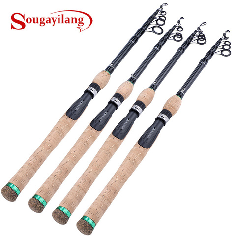 Sougayilang 1.8M-2.7M Protable Telescopic Fishing Rod Cork Handle Spinning Fishing Rod Carbon Fiber Travel Fishing Rod Tackle ► Photo 1/6