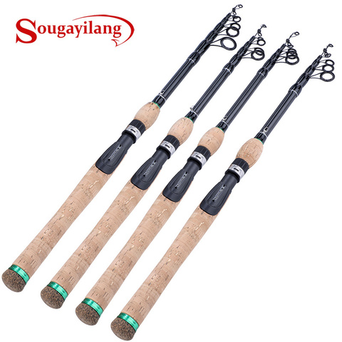 Sougayilang 1.8M-2.7M Protable Telescopic Fishing Rod Cork Handle Spinning Fishing Rod Carbon Fiber Travel Fishing Rod Tackle ► Photo 1/6