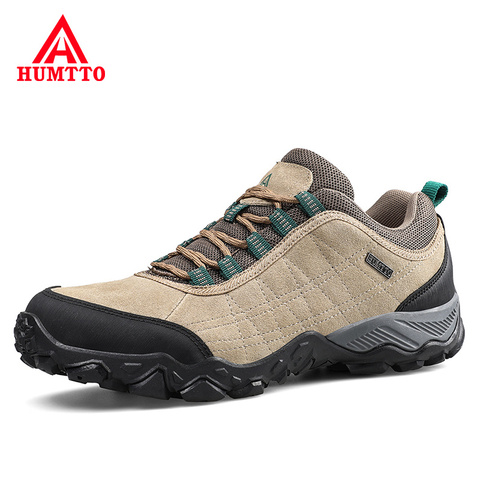 Humtto New Arrival Leather Hiking Shoes Wear-resistant  Outdoor Sport Men Shoes Lace-Up Mens Climbing Trekking Hunting Sneakers ► Photo 1/6