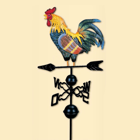Metal Weather Vane Vintage Rooster - 47'' Cast Iron Rooster Garden Weathervane Wind Speed Spinner Direction Indicator Ornament ► Photo 1/6