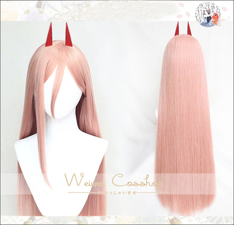 Chainsaw Man power cosplay wig 80cm Long Straight Synthetic Hair Heat Resistance + Wig Cap ► Photo 1/1