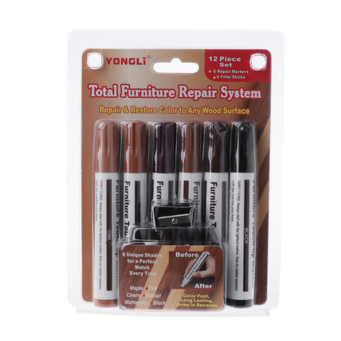 Wood Repair System Kit Filler Sticks Touch Up Marker Floor Furniture Scratch Fix ► Photo 1/6